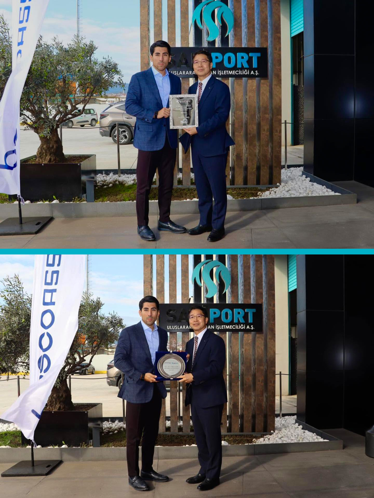 Paslanmaz Çelik Sanayi Derneği (PASSAD) bünyesinde yürütülen çalışmalara sunduğumuz destek dolayısıyla, POSCO ASSAN TST CEO’su Sayın Ji Seob Choi’nin limanımıza ziyaretinde karşılıklı plaket takdimi gerçekleştirildi.