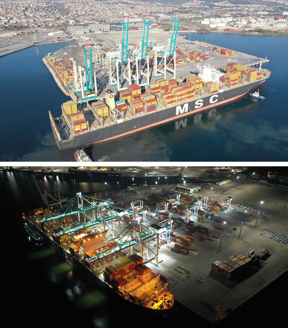 Limanımıza ilk kez yanaşan MSC'nin 366 metrelik BEATRICE gemisinin operasyonu tamamlandı