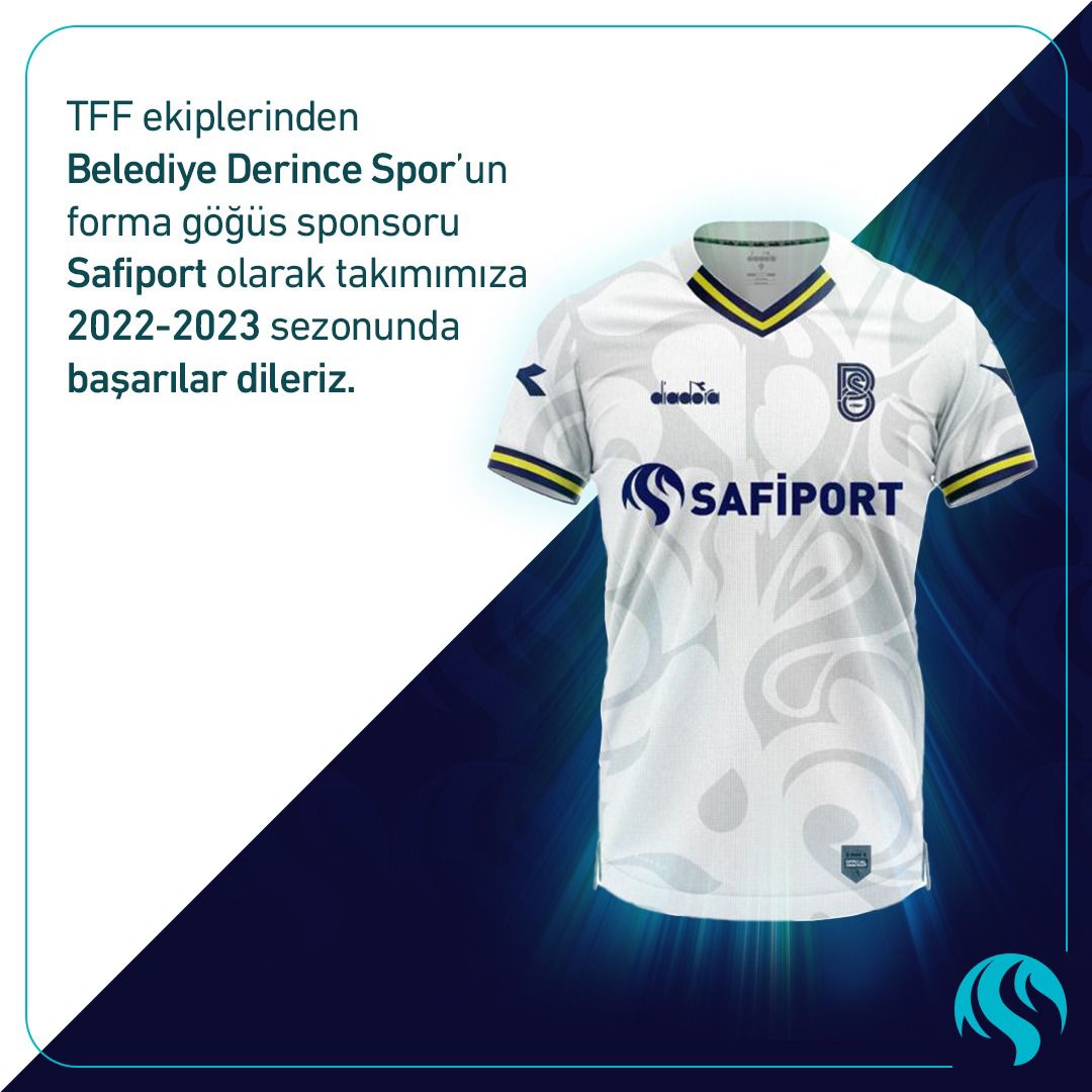 TFF ekiplerinden Belediye Derince Spor’un forma göğüs sponsoru Safiport olarak takımımıza 2022-2023 sezonunda başarılar dileriz.