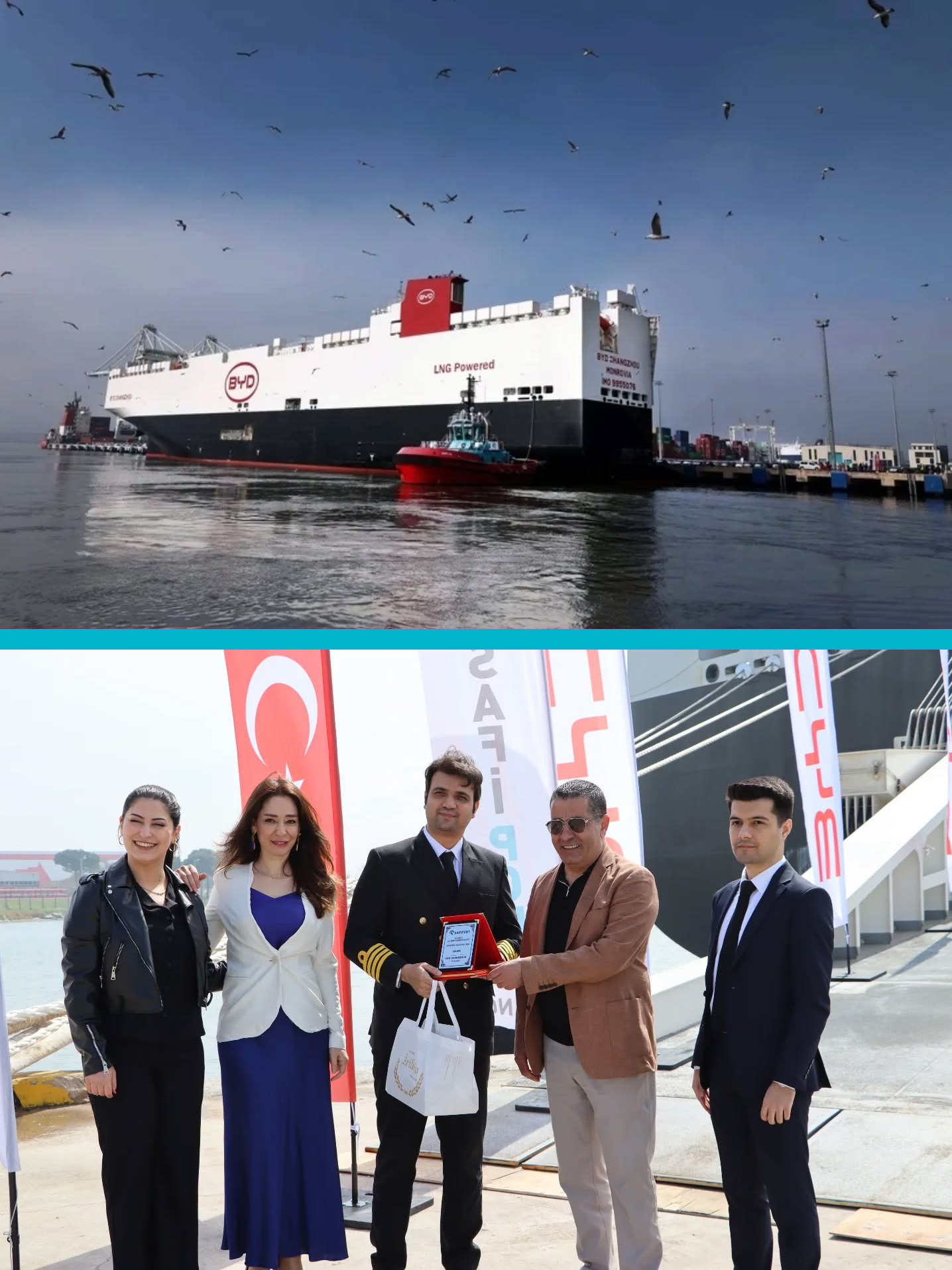  February 25th, BYD Changzhou departed from Ningbo Port in China and arrived at our port after a journey of approximately 39 days. Approximately 4000 BYD vehicles of new energy models took their places in our port after a successful ro-ro operation.